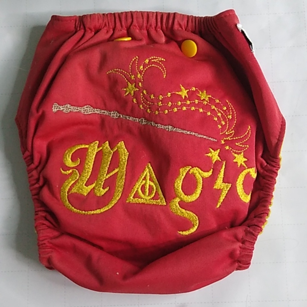 (4/$20) #215 Harry Potter Themed Diaper Cover OS Good Shape Fading